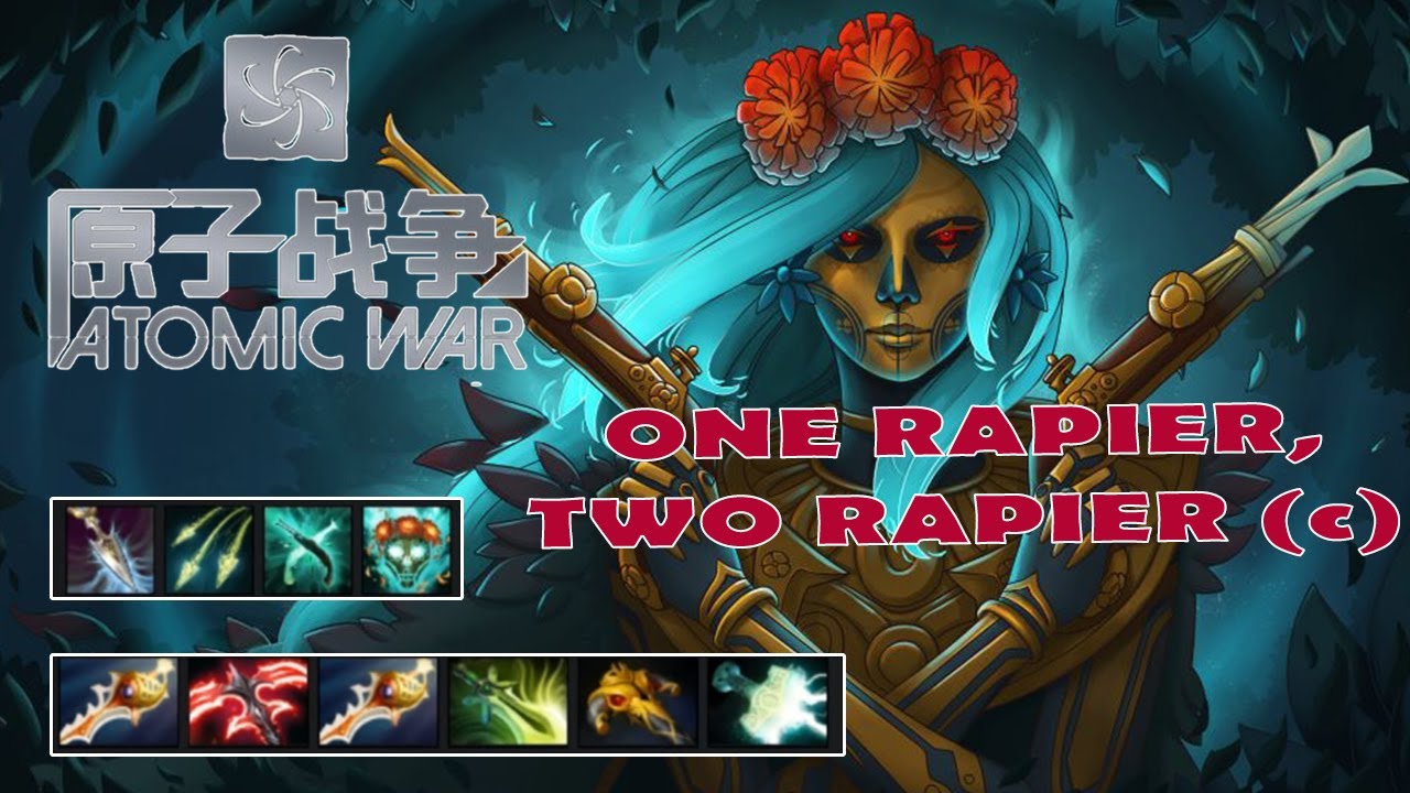 DOTA 2 - Atomic War - Lord AXE - MUERTA with two rapiers and Medusa's Split Shot 😲