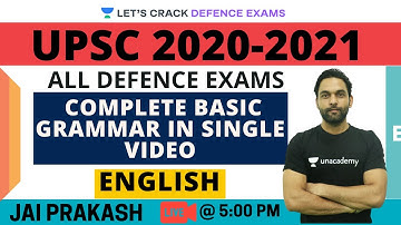 L1: English Basic Grammar | Target CDS/CAPF/NDA/AFCAT 2020-2021 | Jai Prakash