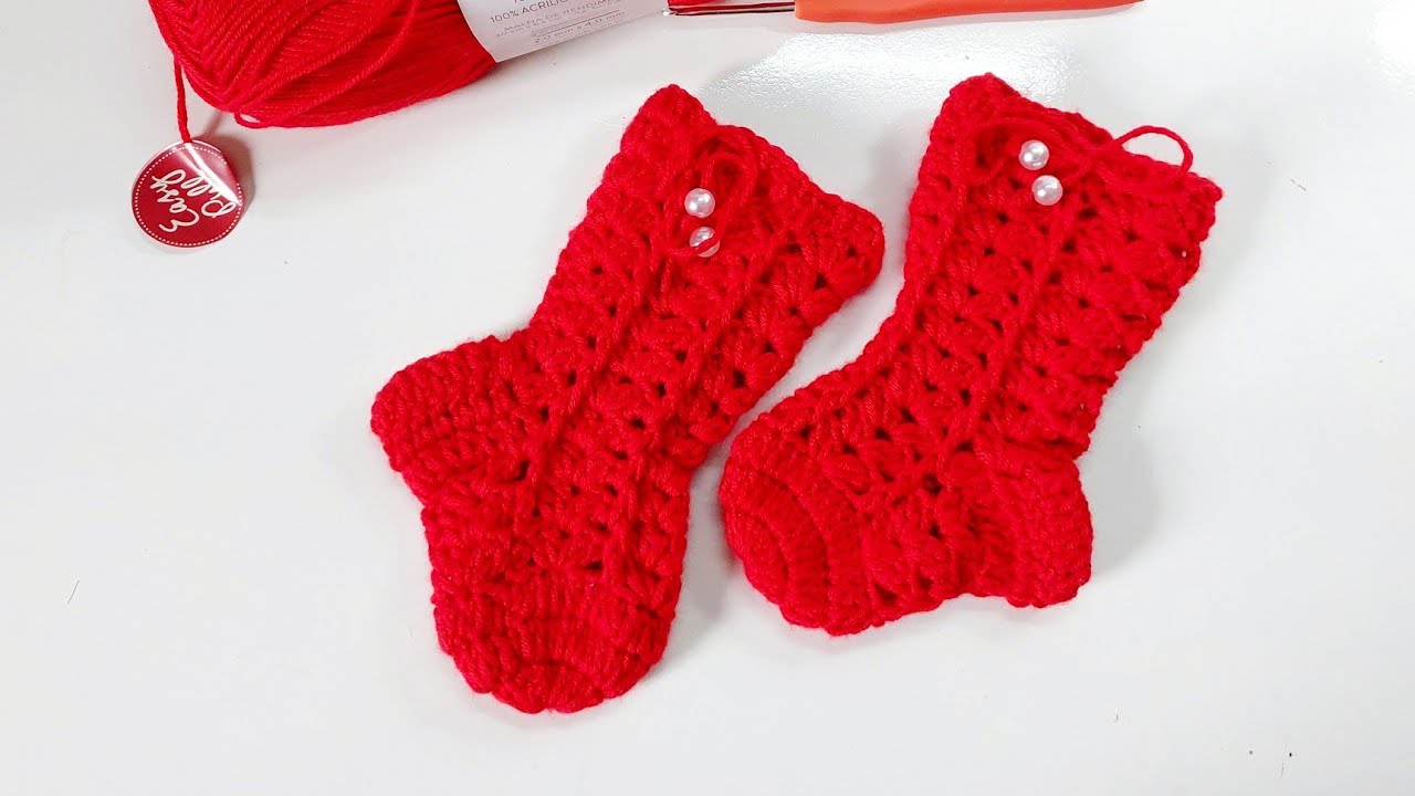 Meia para bebê de 3  a 6 meses. Muito fácil.