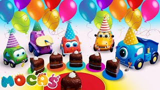 Mocas: Little Monster Cars for Kids - Toy Bus Birthday! Toy Cars Cartoons for Kids