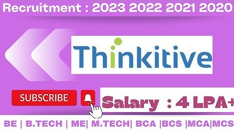Thinkitive Off Campus Drive | 2023 2022 2021 2020 Batch | IT Company | Salary: 4 LPA +