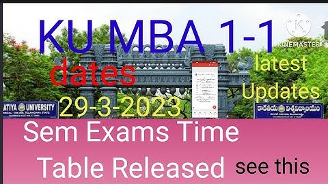 Ku MBA 1-1 Sem Exams Time Table Released 2023/kakatiya University MBA 1-1 Sem Exams Time Table 2023/