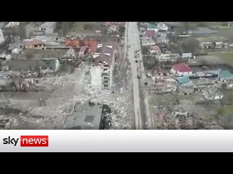 Ukraine war: Devastation of Borodyanka, near Kyiv, shown in drone footage.
