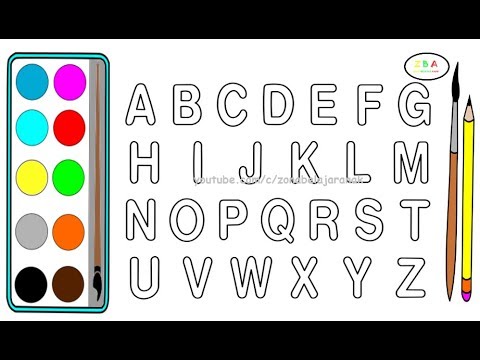 Menggambar Dan Mewarnai Huruf Alfabet A Sampai Z Cara Menggambar Huruf Alfabet A Sampai Z Youtube