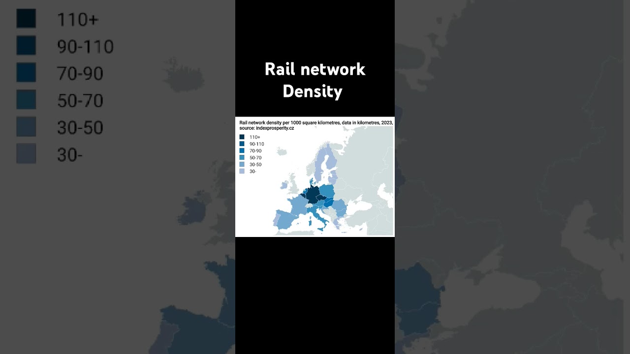 Rail network Density in Europe 