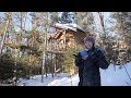 TREEHOUSE-STYLE WINTER CABINS ON STILTS IN THE FOREST WITH A BABY! (4K)