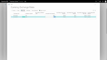 Exchange Rate Update - Microsoft Dynamics 365 Business Central