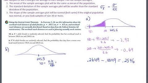 Triola 6-5 Central Limit Theorem first example