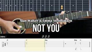 Not You - Alan Walker & Emma Steinbakken | EASY Guitar Lessons TAB for Beginners - Guitar Tutorial