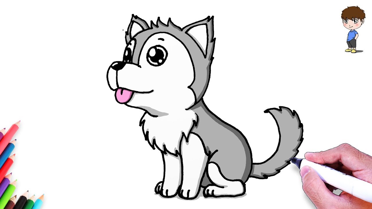 Comment Dessiner Un Chien Facilement Dessin De Chien Husky Facile A Faire Dessin De Animaux Youtube