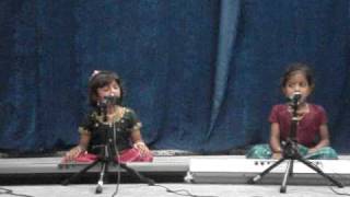 Sakthi Sahitha Ganapathim - shankaraabharaNam - cute girls singing - Gayatri(left) chords