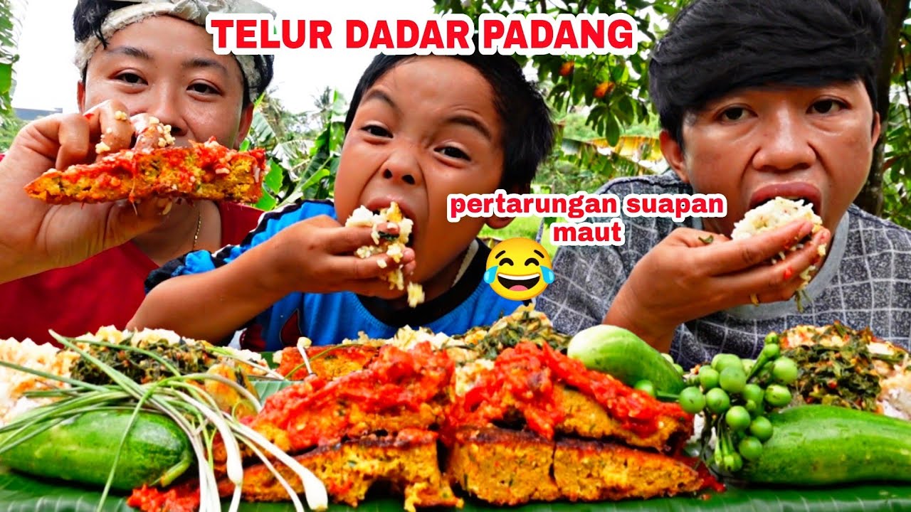 TELUR DADAR PADANG,GULAI DAUN SINGKONG CAMPUR JENGKOL .DEAN DAN WAY ADU SUAPAN MAUT 😂