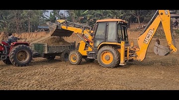 Jcb 3Dx backhoe machine loading soil in tractors-Tractors Stunt video