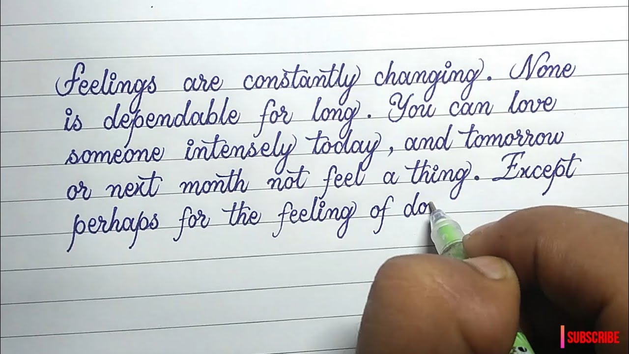 Simple Beautiful Cursive Handwriting With Ball Point Pen | Easy And ...