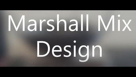 Marshall Mix Design in lab