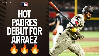Luis Arraez makes a HOT START in his first game with the Padres!!