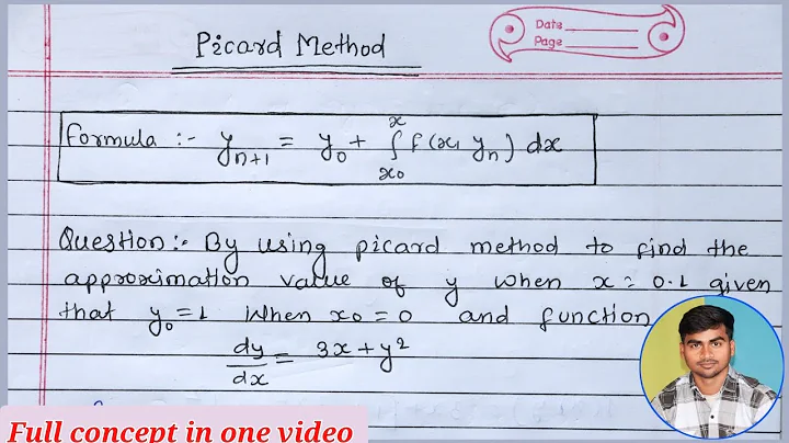 Picard method || How to solve Picard method|| numerical analysis method|| Bca , mca ,B.tech maths.