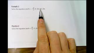 MHF4U1 - 7.5 - Solving Linear Trig Equations