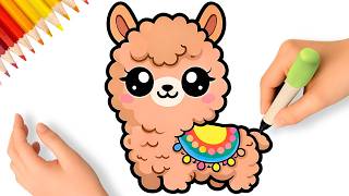 HOW TO DRAW AN EASY KAWAII LLAMA 🦙💗