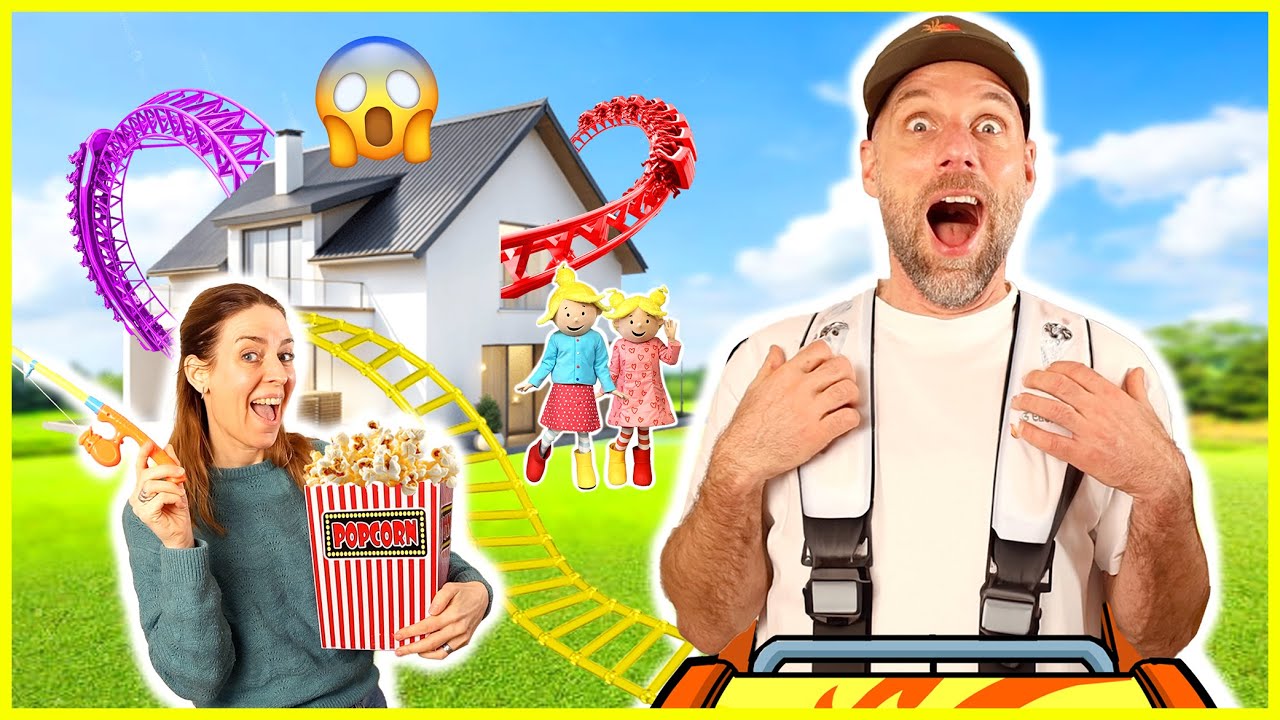 WE BOUWEN EEN PRETPARK IN ONS HUIS! *Met Achtbaan En Dino Tour! ♥DeZoeteZusjes♥