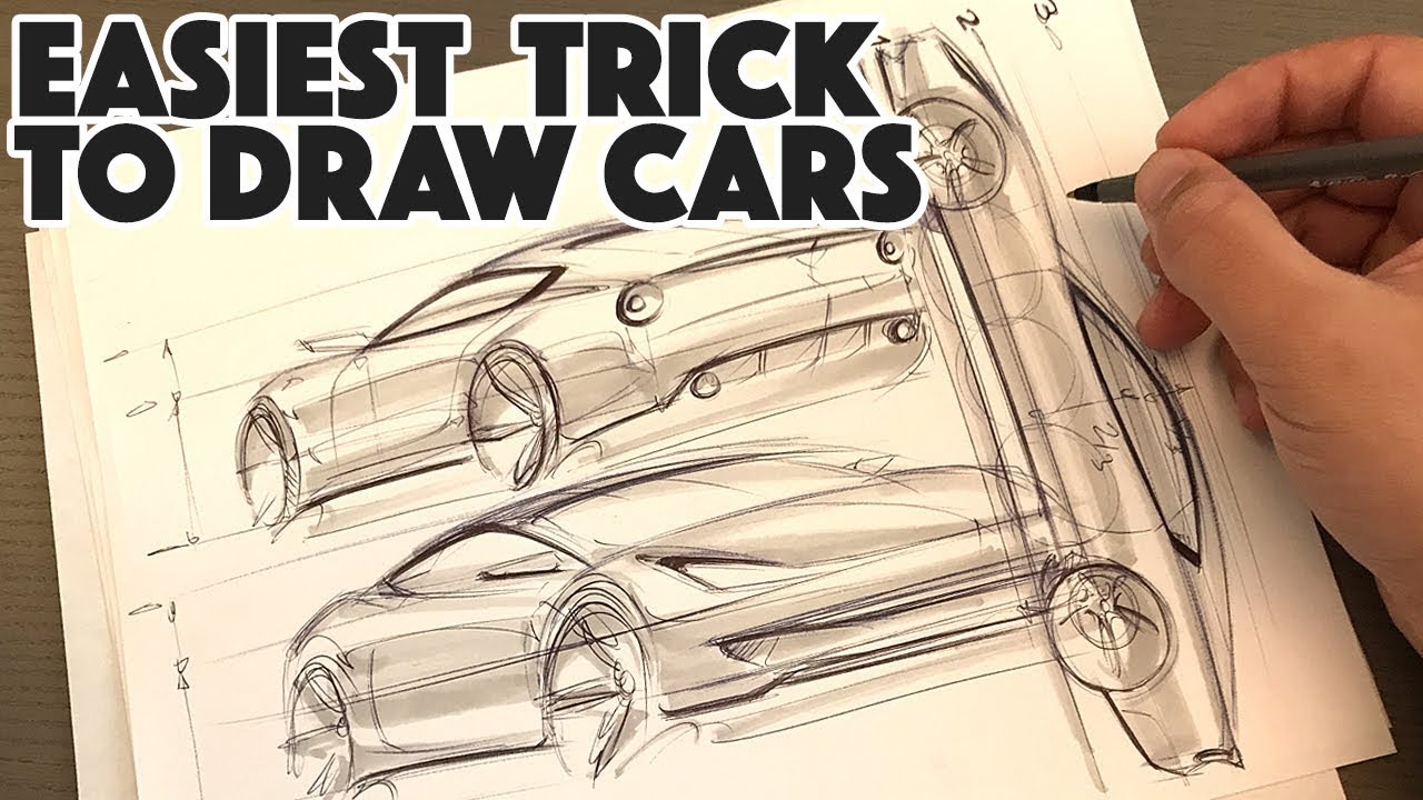 How to Draw a Cartoon Car in 12 Steps  EasyLineDrawing