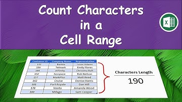 How to Count Characters in a Cell or Range in MS Excel