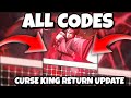 ALL CURSE KING RETURN UPDATE 7 CODES FOR TENNIS ZERO! | ROBLOX TENNIS ZERO