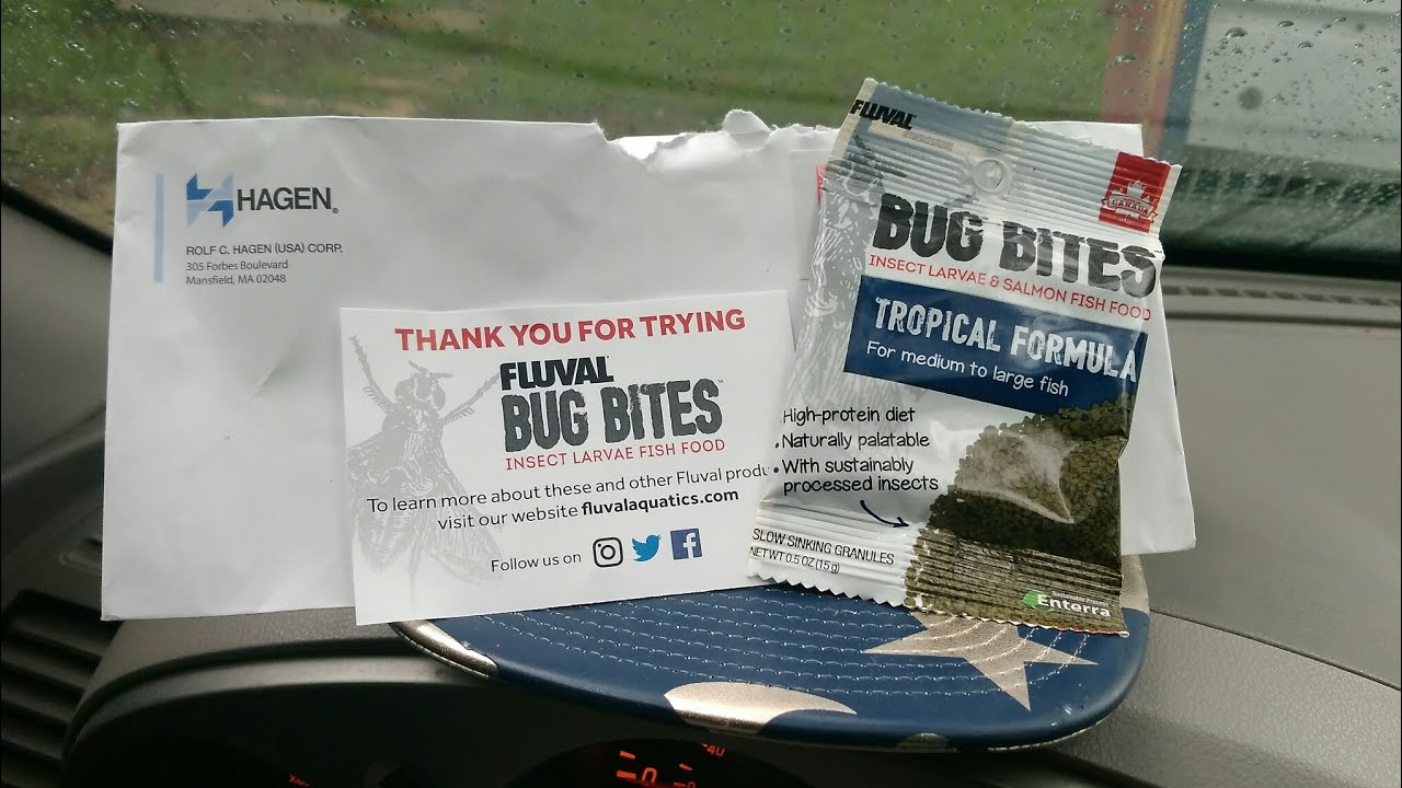 Fluval sent me bug bites tropical fish food wow!!