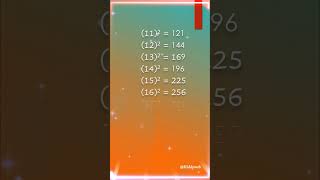🔢 Mastering Square Values 1-30! Part 11-20 🎉 | Math Magic Unleashed! ✨ #quicklearn  #learnmaths