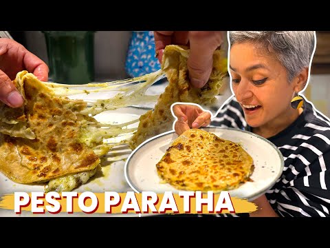 Indian paratha with an Italian twist - MUST TRY PESTO PARATHA!