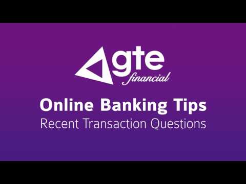 GTE Online Banking Tips - Recent Transaction Questions