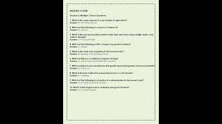 Grade 9 Agriculture and Nutrition Paper 1 Mid-Term 1 Exam 2025 with Marking Scheme
