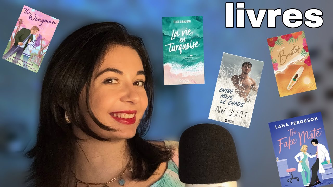 • ASMR FR • Mes LECTURES de JUILLET à AOÛT• (romance, biographie, paranormal) des BANGERS📚❤️