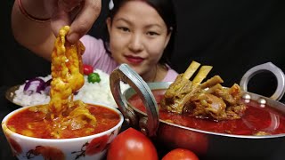 ASMR : EATING MUTTON FAT CURRY | MUTTON CURRY WITH RICE EATING | FOOD EATING VIDEOS | BINIEATS