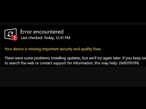 Fix Windows 11 Update Error Code 0x801901f4 Device Is Missing Important Security And Quality Fixes