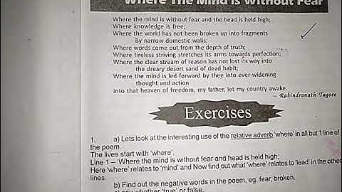Lesson 1 # Where The Mind Is without Fear# class 7.