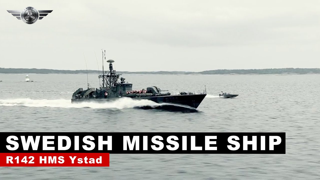 Gasturbine driven missile ship R142 HMS Ystad - YouTube
