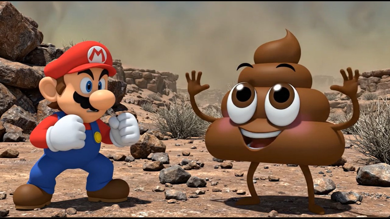 action poo vs super mario - YouTube