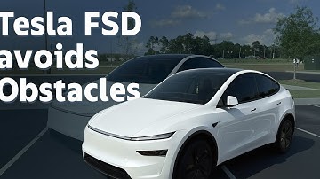 FSD with an obstacle in the road in my 2026 Tesla Model Y Juniper
