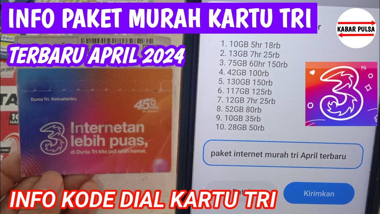 PAKET INTERNET MURAH KARTU TRI 2024 | KODE DIAL MURAH TRI TERBARU - YouTube