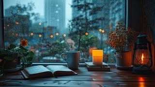 Calm Night with Peaceful Jazz Piano Music and Relaxing Rain Sounds for Sleeping, Stress Relief