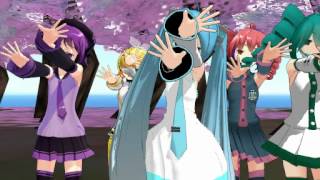 [MMD] Miku Hatsune, Defoko, Apend Rin, Teto Kasane, & Keko Kasane - WAVEFILE(full ver.)