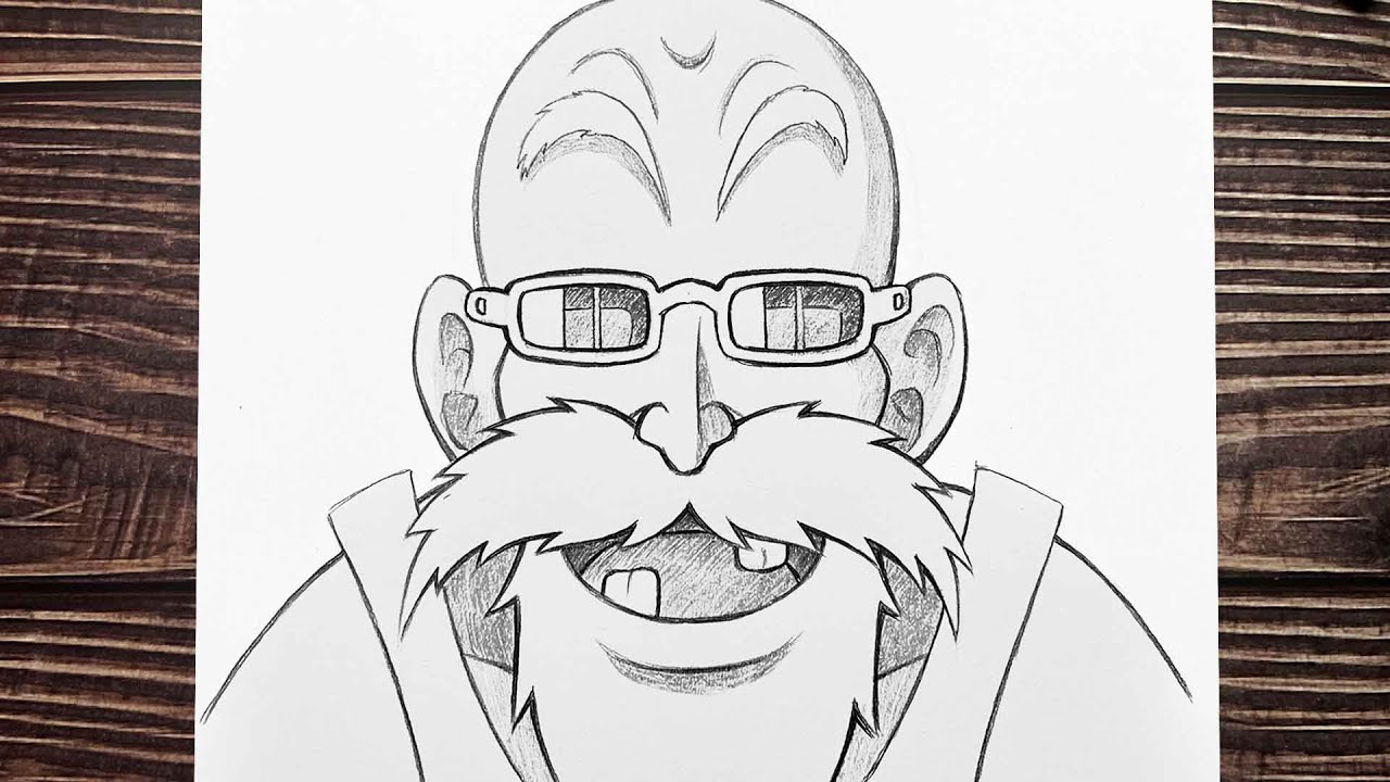 Kame Sennin - Master Rochi - Dragon Ball - Drawing Process @Katari — Steemit