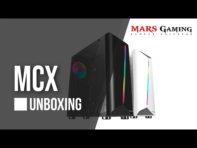 MARSGAMING MCX, ATX PC Gaming Case, Tempered Glass, RGB DUAL Fan, White