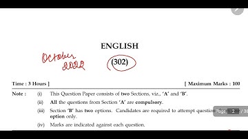 OCT 2022 NIOS 302 ENGLISH Solved Question paper #english #nios
