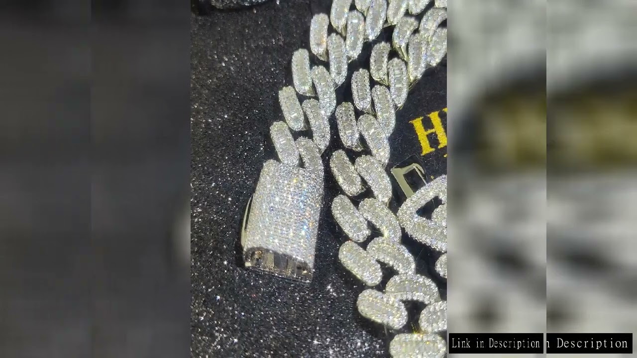 15mm Iced Out Cuban Link Chain 5A+ Baguette Cubic Zirconia Silver/Gold Plated Bling CZ Necklace Hip