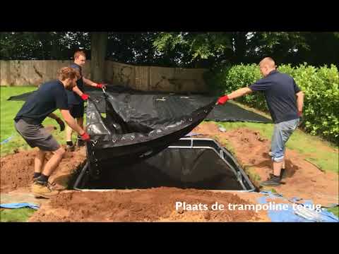 Rechthoekige trampoline ingraven - Capital Play ingraaf trampoline