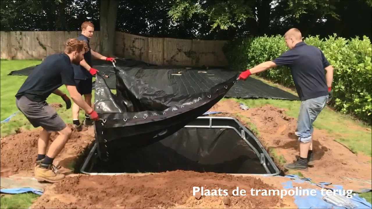 Rechthoekige trampoline ingraven - Capital Play ingraaf trampoline - YouTube