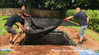 Rechthoekige trampoline ingraven - Capital Play ingraaf trampoline