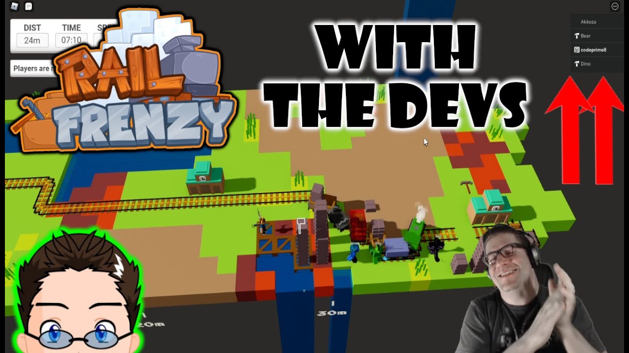 Roblox - Rail Frenzy - Playing With The Devs 